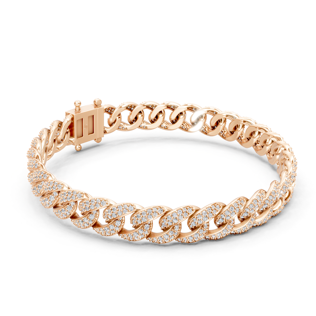 Lab-Grown or Natural Round Diamond Cuban Bracelet - 4.63ct | 8 Inch | Gold, White Gold, Rose Gold, Silver