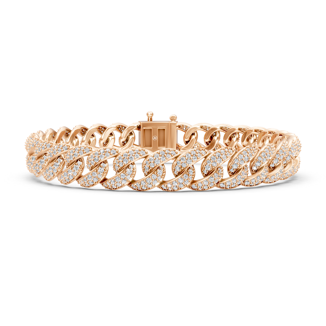 Lab-Grown or Natural Round Diamond Cuban Bracelet - 4.63ct | 8 Inch | Gold, White Gold, Rose Gold, Silver