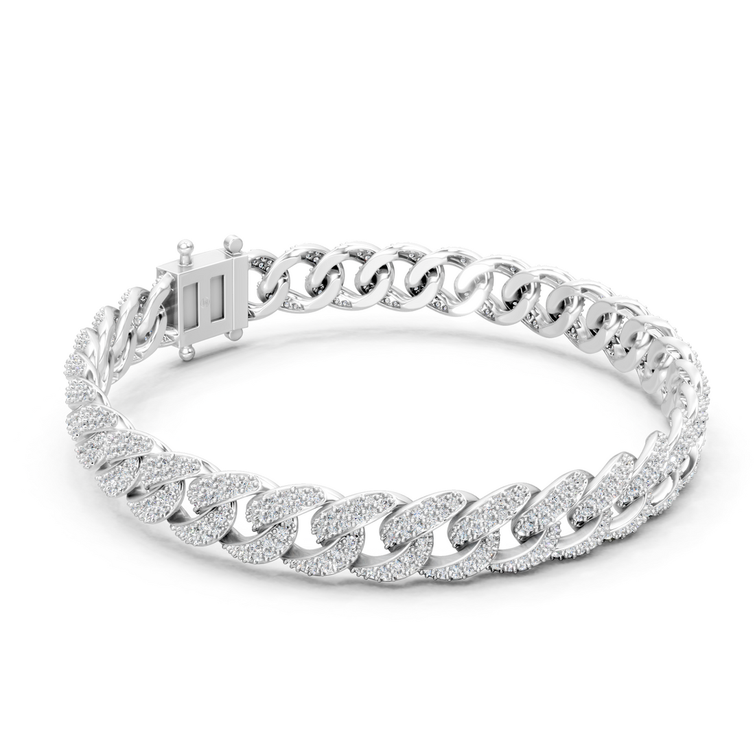 Lab-Grown or Natural Round Diamond Cuban Bracelet - 4.63ct | 8 Inch | Gold, White Gold, Rose Gold, Silver