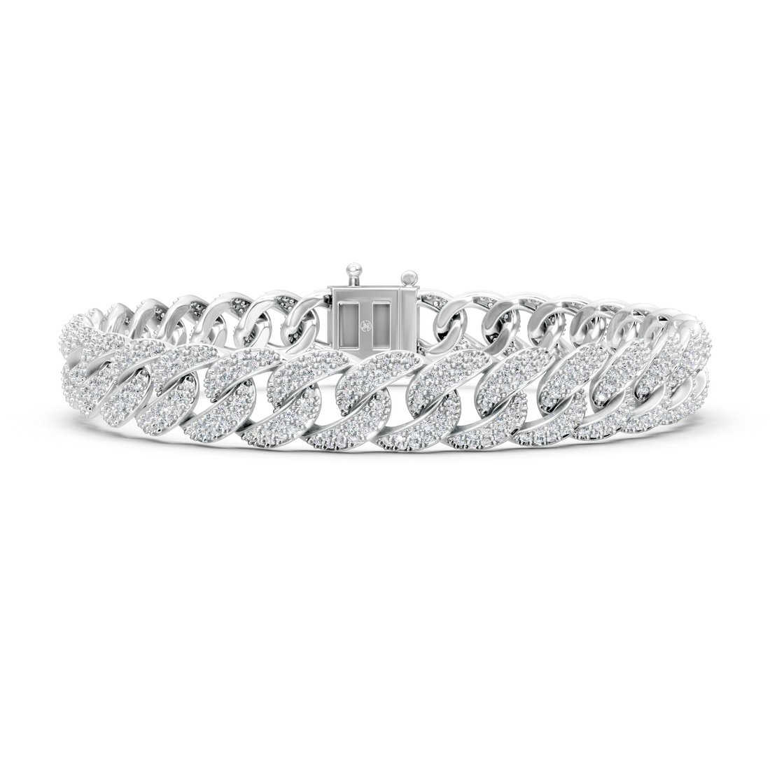 Lab-Grown or Natural Round Diamond Cuban Bracelet - 4.63ct | 8 Inch | Gold, White Gold, Rose Gold, Silver