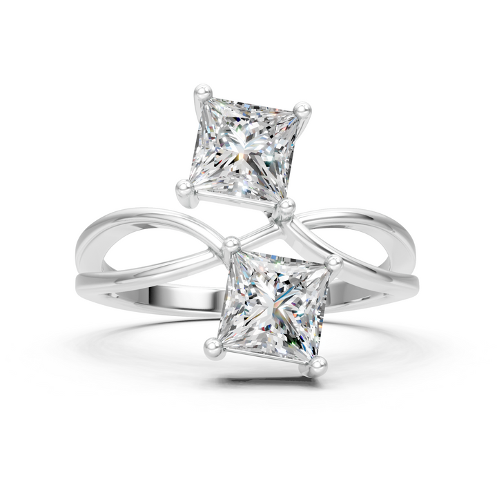 Lab-Grown or Natural Princess Diamond Fashion Ring - 1.28ct | Gold, White Gold, Rose Gold, Silver