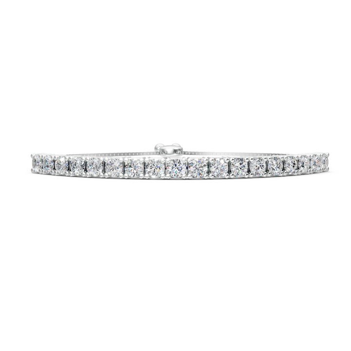 Lab-Grown or Natural Round Diamond Adjustable Bracelet - 5.57ct | Gold, White Gold, Rose Gold, Silver