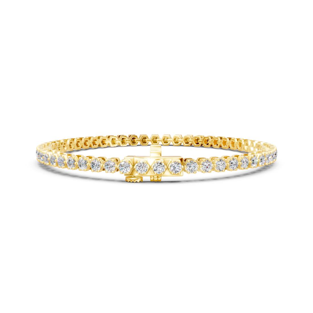 Lab-Grown or Natural Round Diamond Tennis Bracelet - 2.96ct | 7 inch | Gold, White Gold, Rose Gold, Silver