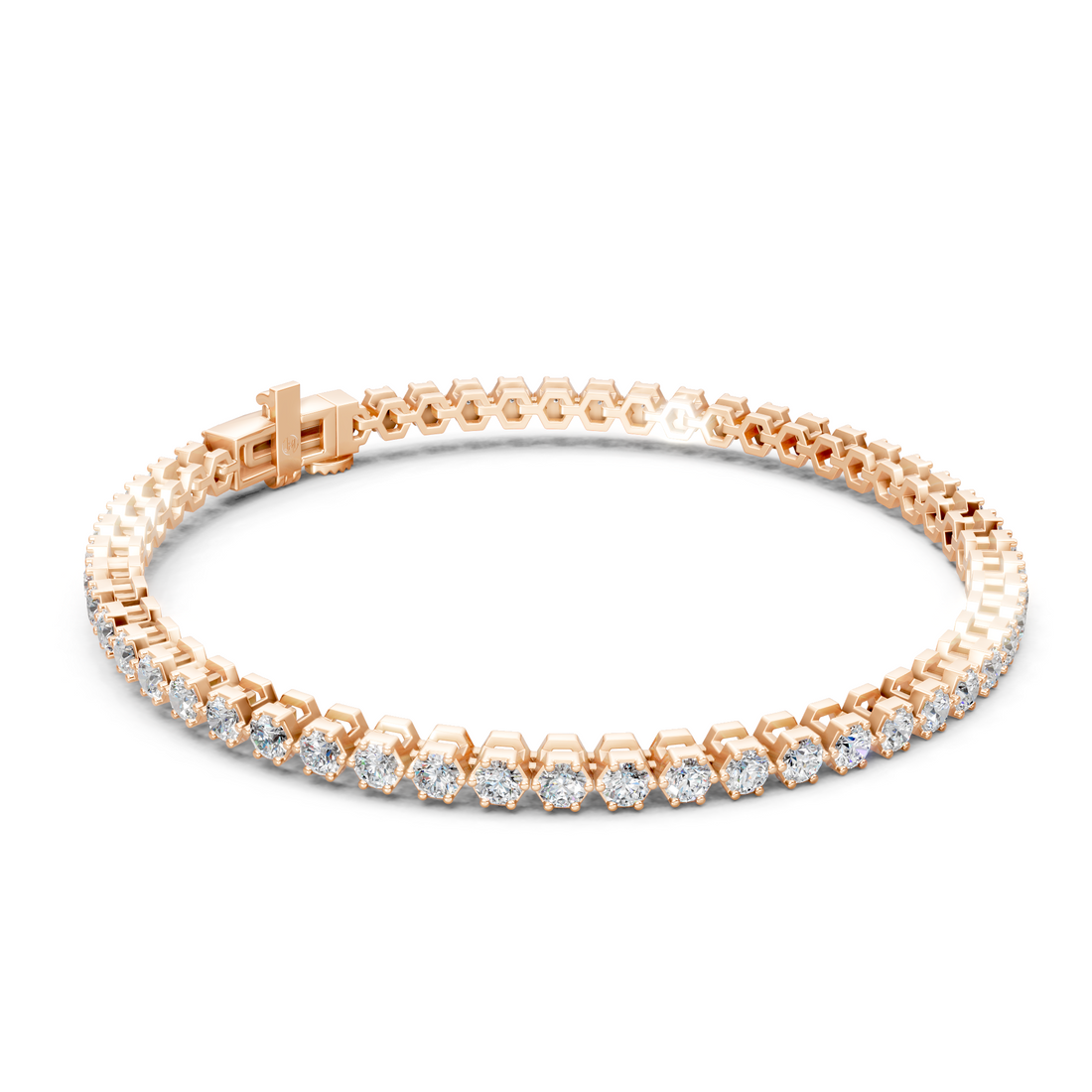 Lab-Grown or Natural Round Diamond Tennis Bracelet - 2.96ct | 7 inch | Gold, White Gold, Rose Gold, Silver