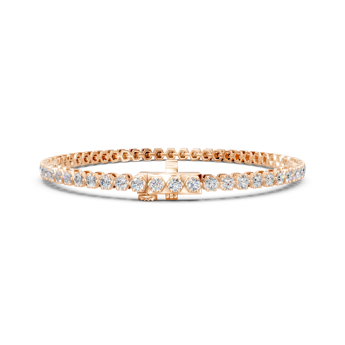 Lab-Grown or Natural Round Diamond Tennis Bracelet - 2.96ct | 7 inch | Gold, White Gold, Rose Gold, Silver