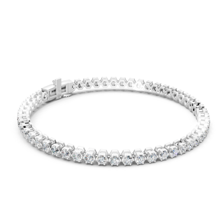 Lab-Grown or Natural Round Diamond Tennis Bracelet - 2.96ct | 7 inch | Gold, White Gold, Rose Gold, Silver