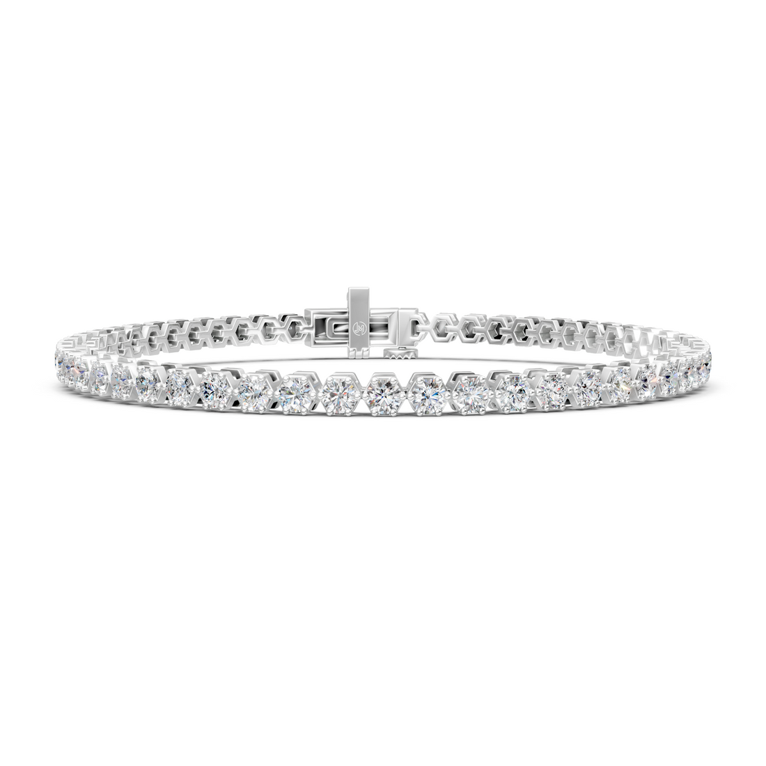 Lab-Grown or Natural Round Diamond Tennis Bracelet - 2.96ct | 7 inch | Gold, White Gold, Rose Gold, Silver