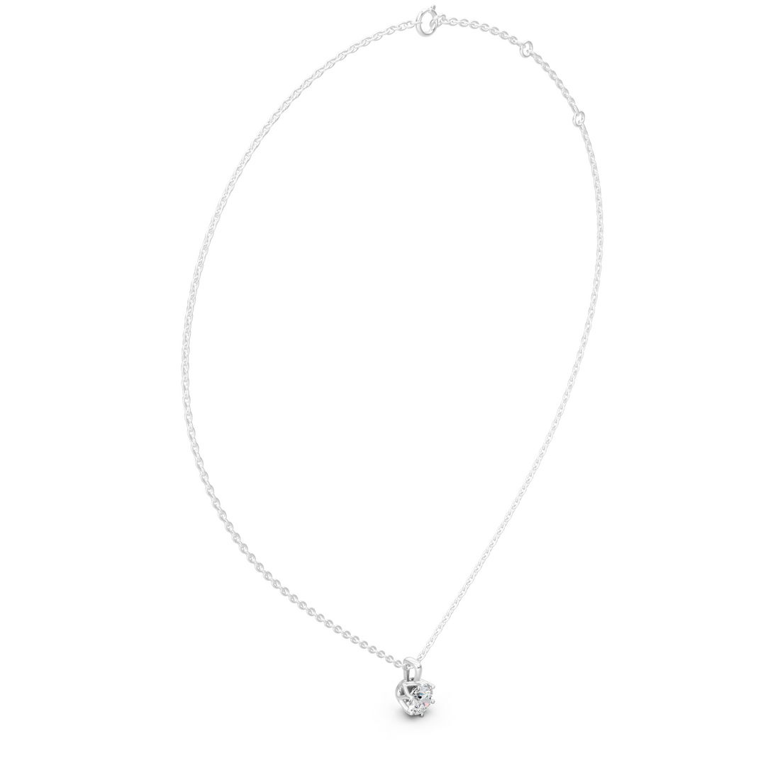 Lab-Grown or Natural Solitaire Round Diamond Pendant - 1ct | Gold, White Gold, Rose Gold, Silver