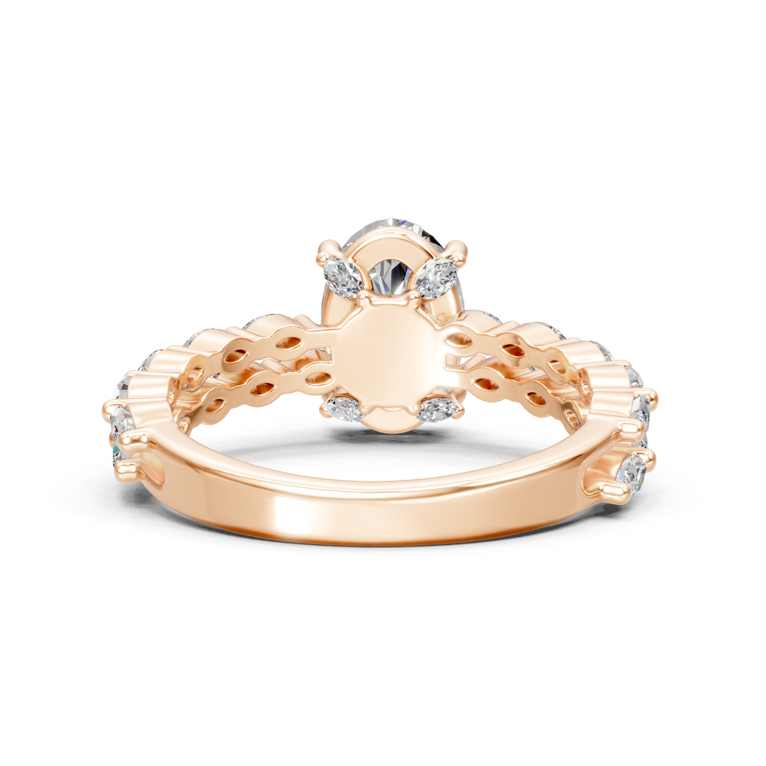 Lab-Grown or Natural Solitaire 1ct Oval and Marquise Diamond Engagement Ring - 1.72ct | Gold, White Gold, Rose Gold, Silver