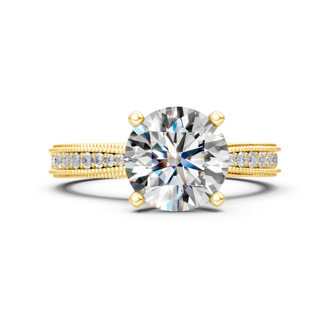 Lab-Grown or Natural Solitaire 1ct Round Diamond Engagement Ring - 1.68ct | Gold, White Gold, Rose Gold, Silver