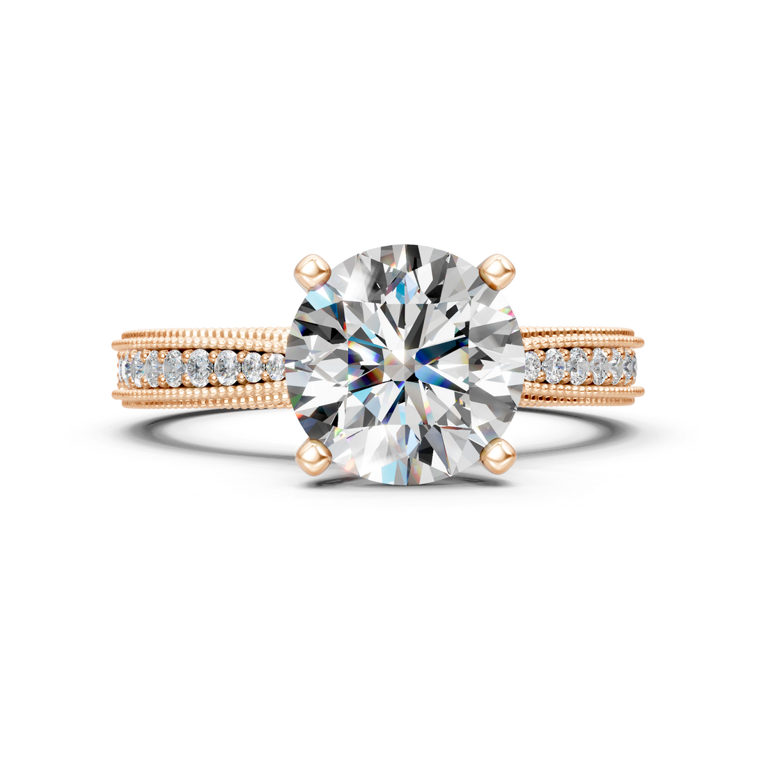 Lab-Grown or Natural Solitaire 1ct Round Diamond Engagement Ring - 1.68ct | Gold, White Gold, Rose Gold, Silver