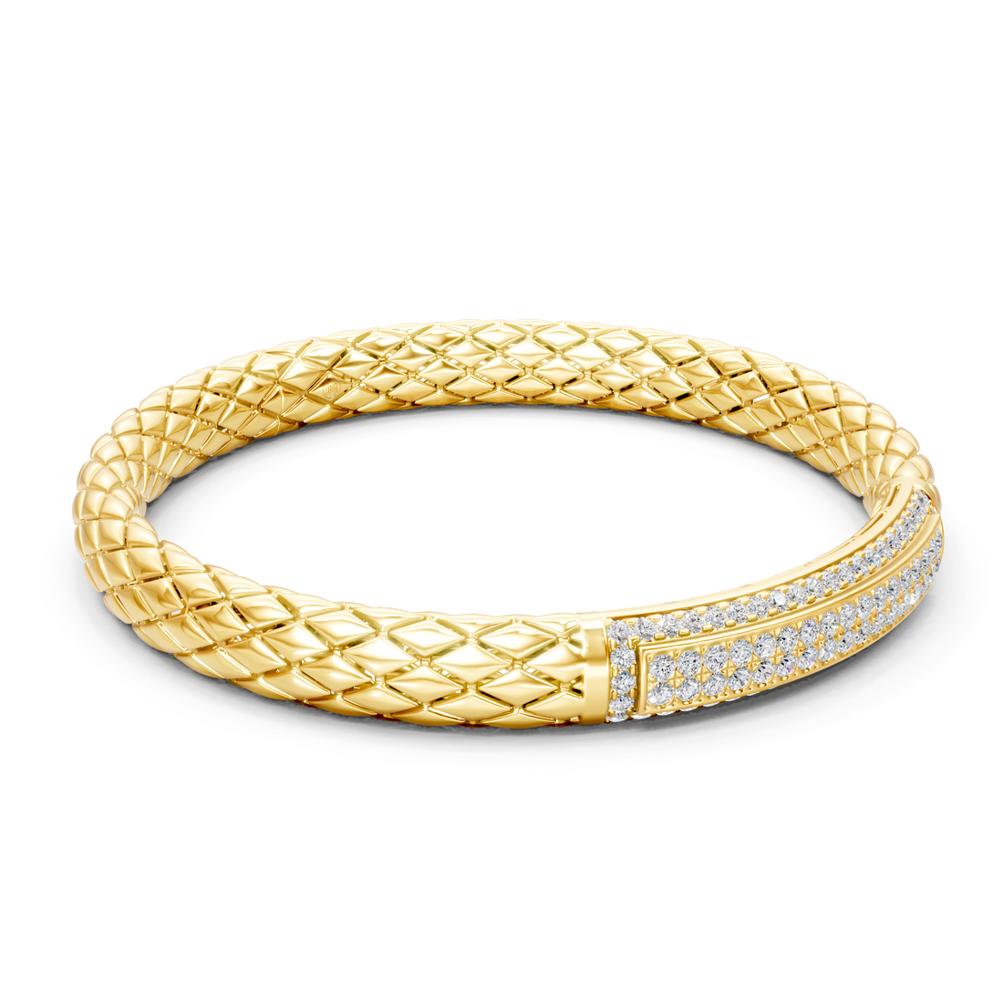 Lab-Grown or Natural Round Diamond Men's Bracelet - 2.39ct | Gold, White Gold, Rose Gold, Silver