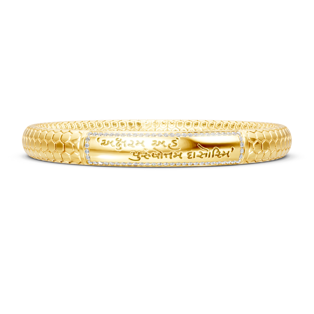 Lab-Grown or Natural Round Diamond Men's Engraved Bracelet - 0.62ct | Gold, White Gold, Rose Gold, Silver