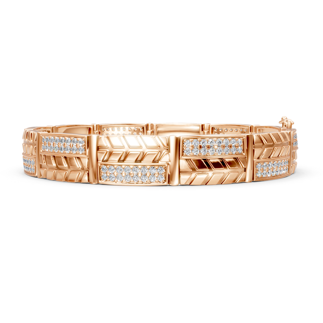 Lab-Grown or Natural Round Diamond Men's Bracelet - 3.26ct | Gold, White Gold, Rose Gold, Silver