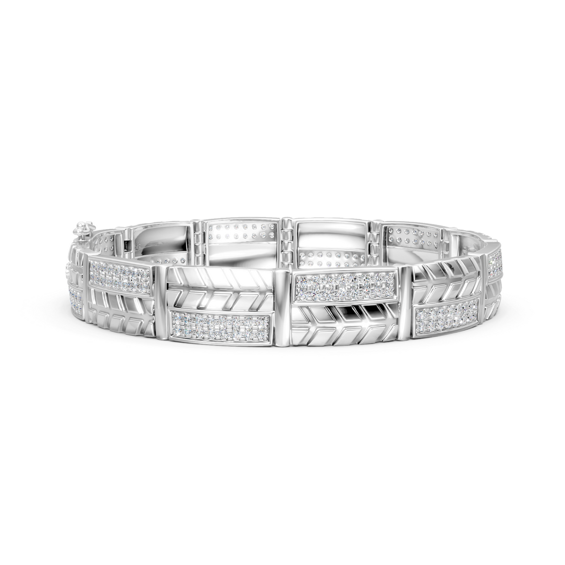 Lab-Grown or Natural Round Diamond Men's Bracelet - 3.26ct | Gold, White Gold, Rose Gold, Silver