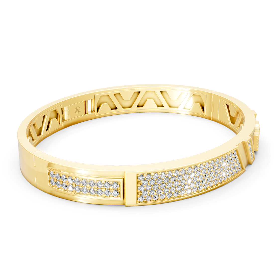 Lab-Grown or Natural Round Diamond Men's Stylish Bracelet - 1.81ct | Gold, White Gold, Rose Gold, Silver