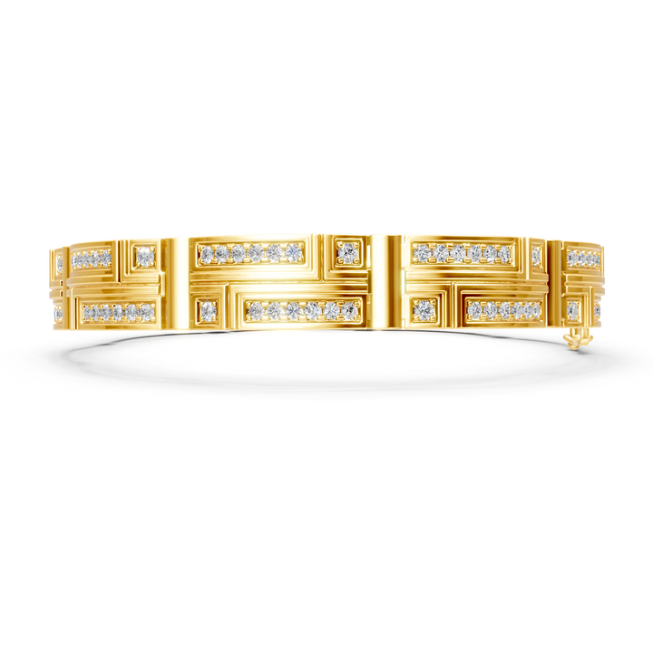 Lab-Grown or Natural Round Diamond Men's Stylish Bracelet - 3.38ct | Gold, White Gold, Rose Gold, Silver