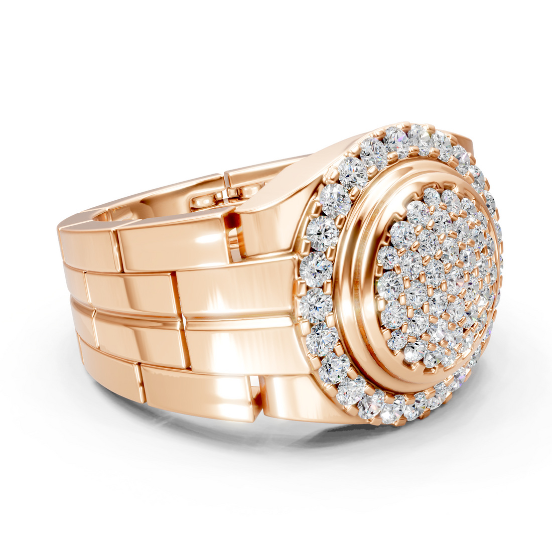 Lab-Grown or Natural 0.96ct Round Diamond Men's Ring | Gold, White Gold, Rose Gold, Silver