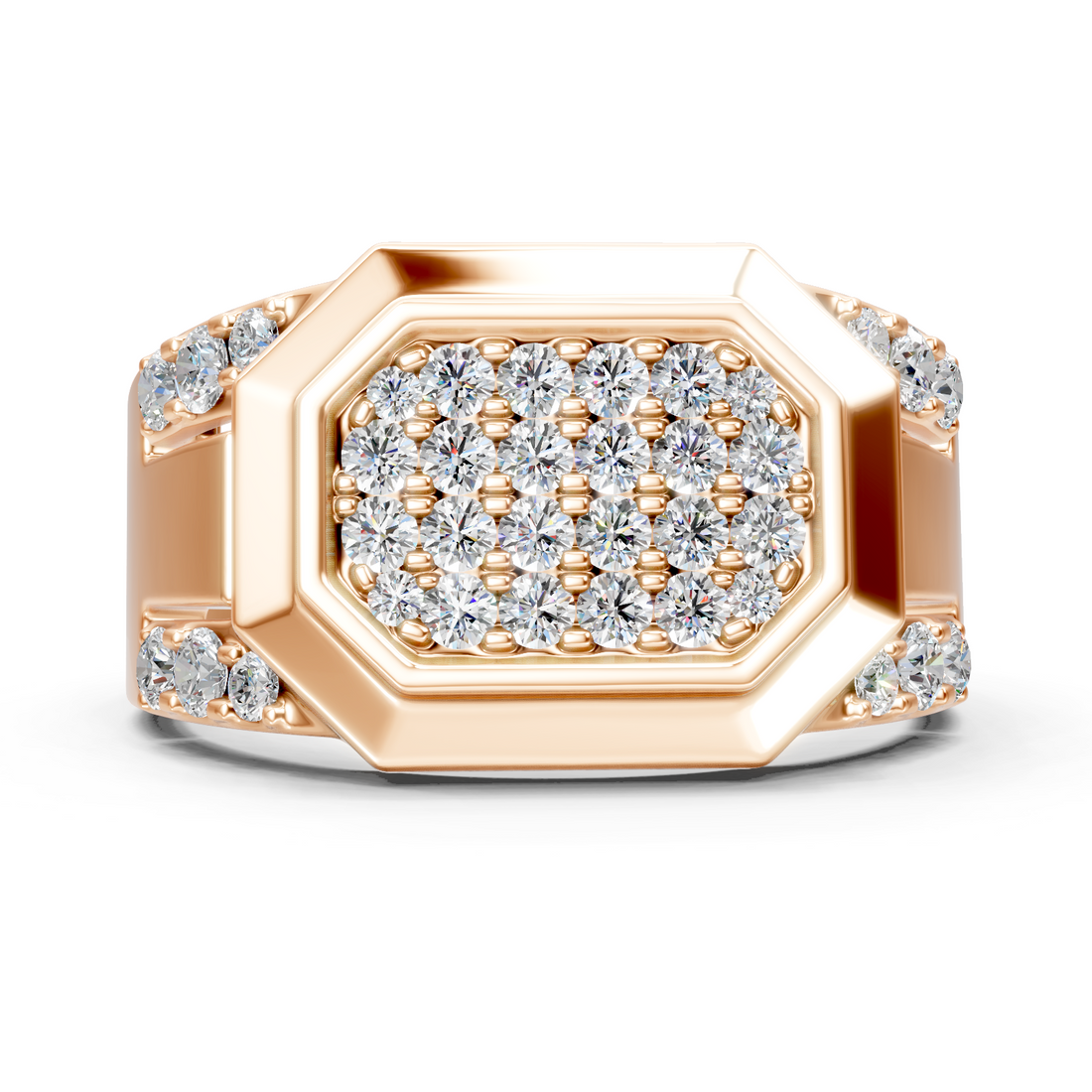 Lab-Grown or Natural Round Diamond Men's Ring - 0.76ct | Gold, White Gold, Rose Gold, Silver