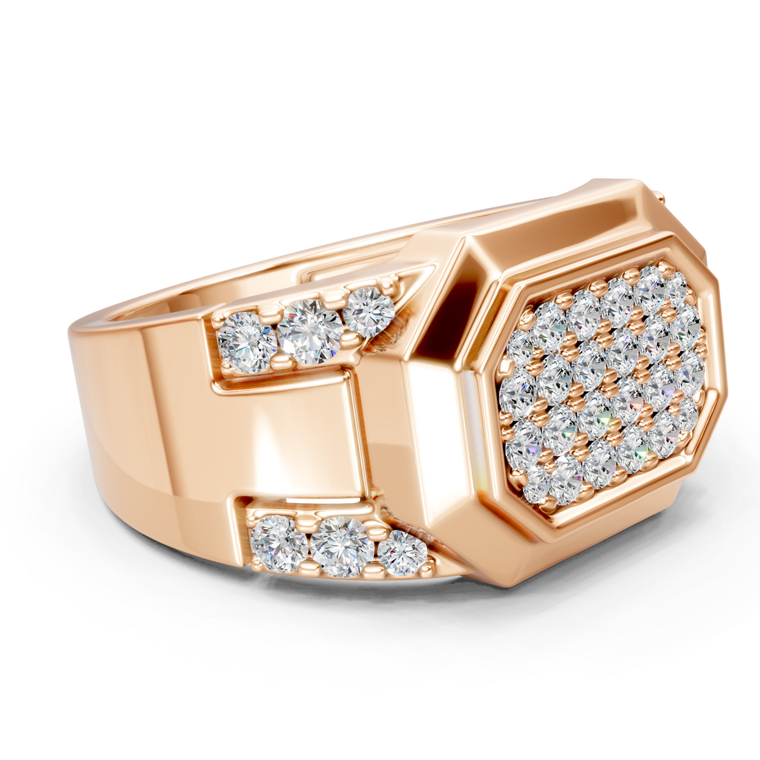 Lab-Grown or Natural Round Diamond Men's Ring - 0.76ct | Gold, White Gold, Rose Gold, Silver