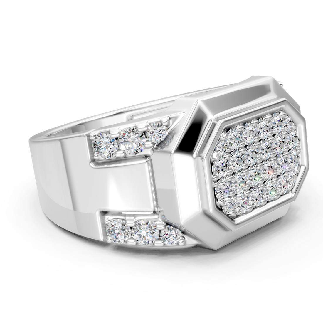 Lab-Grown or Natural Round Diamond Men's Ring - 0.76ct | Gold, White Gold, Rose Gold, Silver