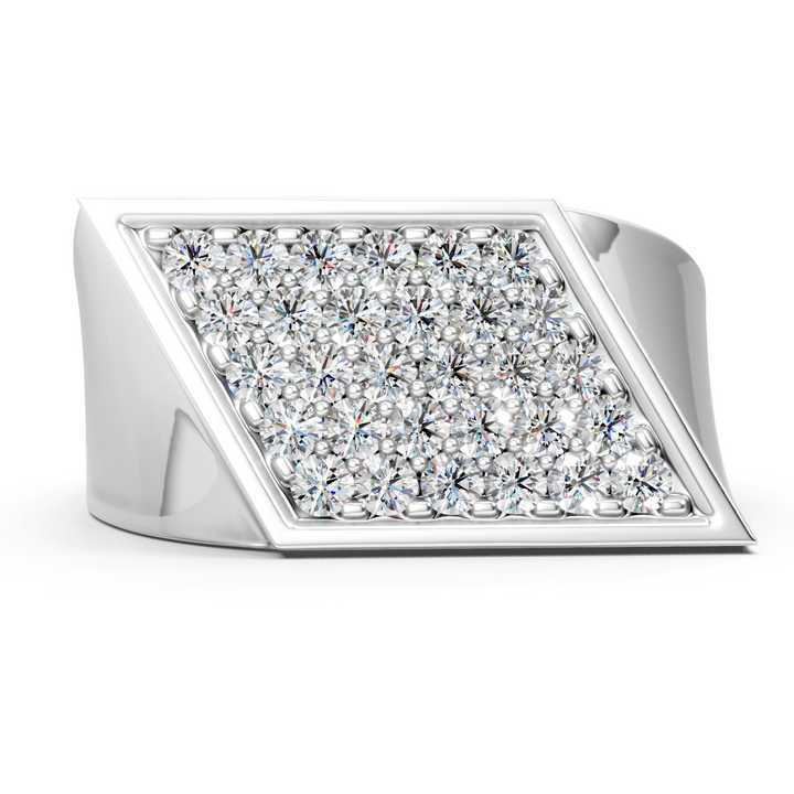 Moissanite or Lab-Grown Round Diamond Classic Men's Ring - 0.87ct | 925 Silver