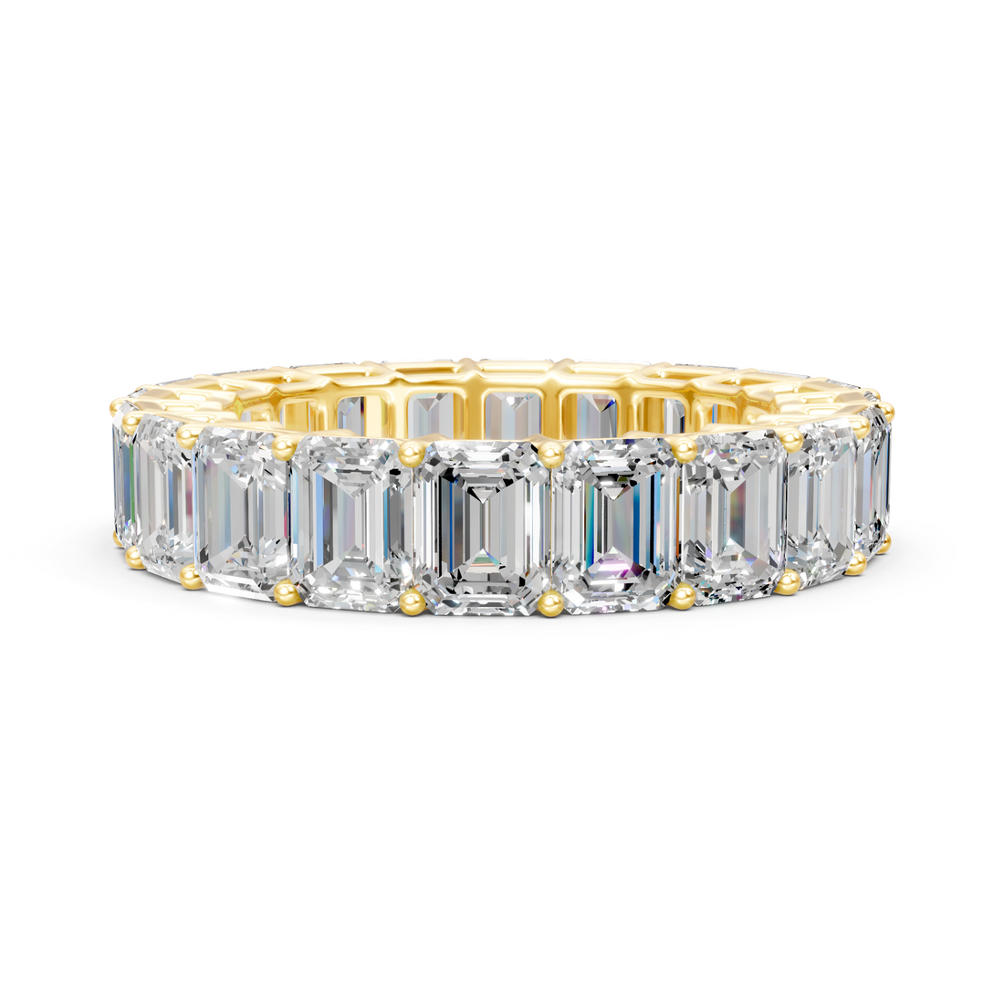 Lab-Grown or Natural Emerald Diamond Eternity Ring Band - 2.8ct | Gold, White Gold, Rose Gold, Silver