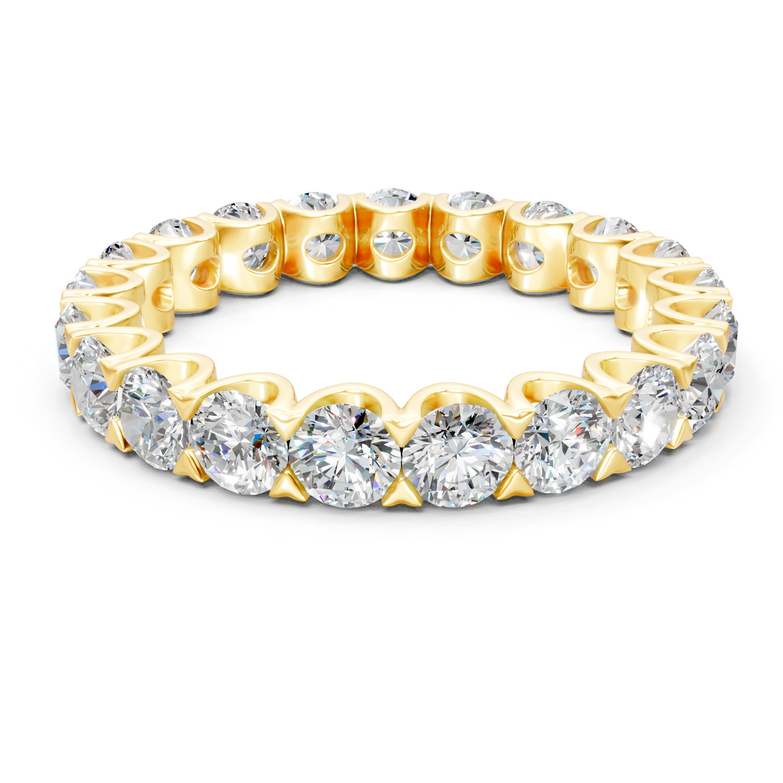 Lab-Grown or Natural Round Diamond Eternity Ring Band - 2.75ct | Gold, White Gold, Rose Gold, Silver