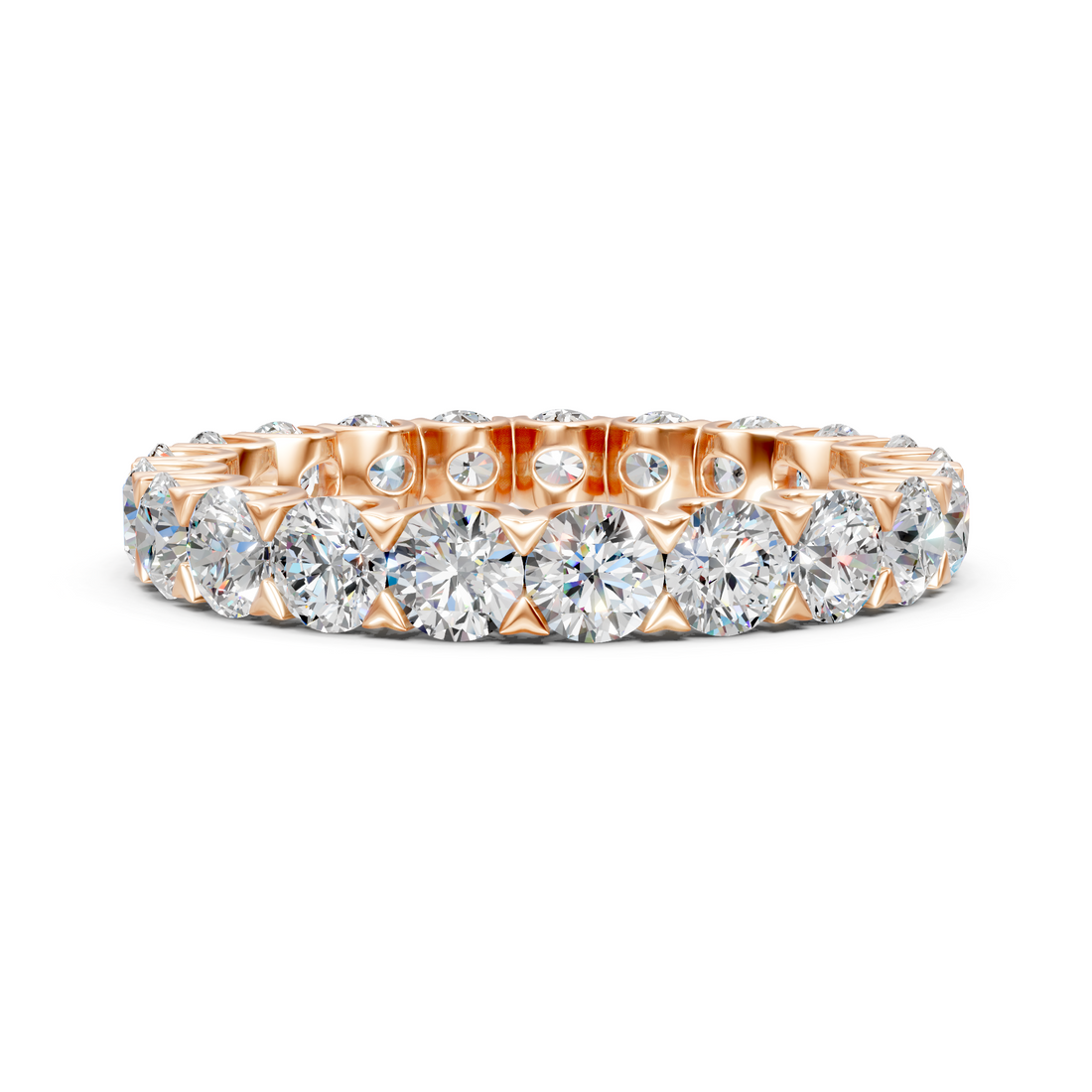 Lab-Grown or Natural Round Diamond Eternity Ring Band - 2.75ct | Gold, White Gold, Rose Gold, Silver