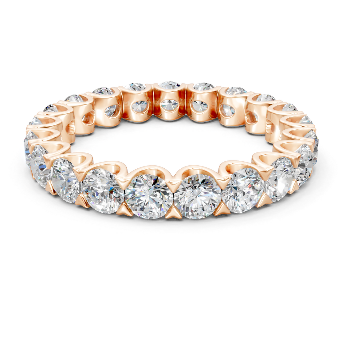 Lab-Grown or Natural Round Diamond Eternity Ring Band - 2.75ct | Gold, White Gold, Rose Gold, Silver