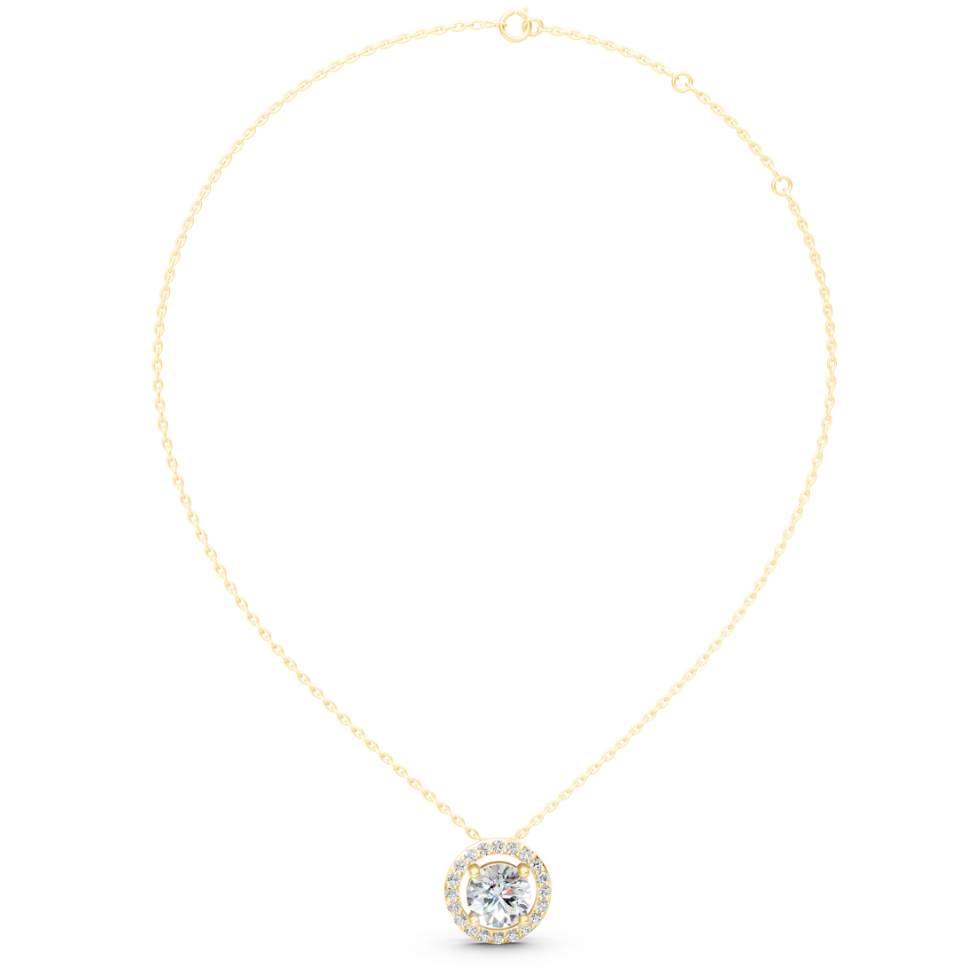 Lab-Grown or Natural Solitaire 1ct Round Diamond Pendant - 1.2ct | Gold, White Gold, Rose Gold, Silver