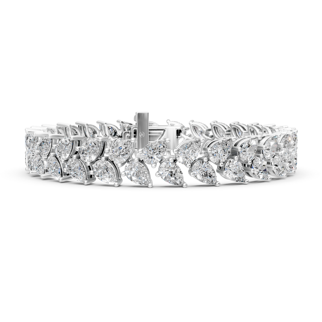 Lab-Grown or Natural Pear Diamond Tennis Bracelet - 14.5ct | 7.5 inch | Gold, White Gold, Rose Gold, Silver