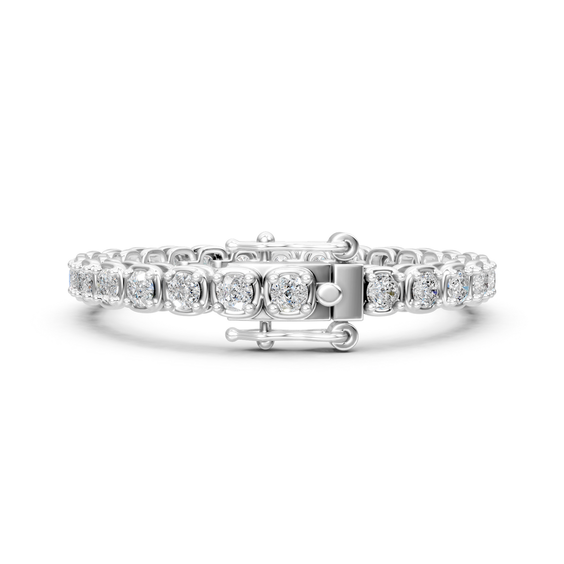 Lab-Grown or Natural Round Diamond Tennis Bracelet - 3.29ct | 7 inch | Gold, White Gold, Rose Gold, Silver